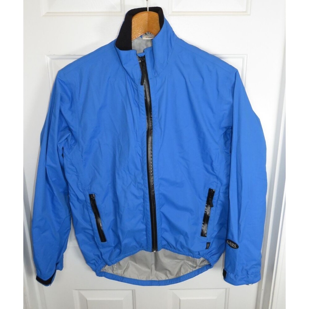 NRS Paddling Kayaking Splash Jacket Blue Black Men's Small Y2k Vintage